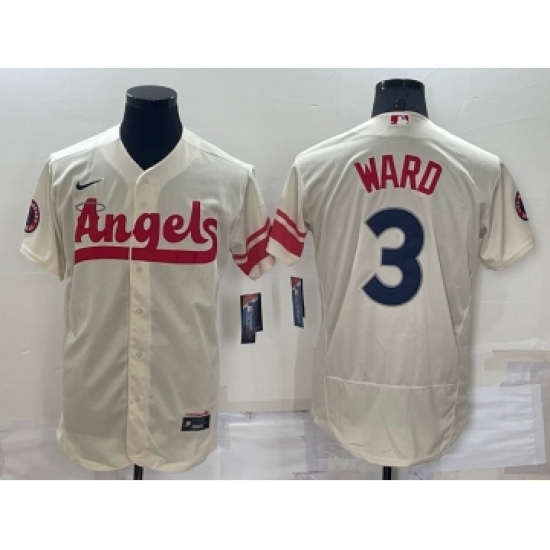 Men's Los Angeles Angels #3 Taylor Ward Cream 2022 City Connect Flex Base Stitched Jersey - Ujersey
