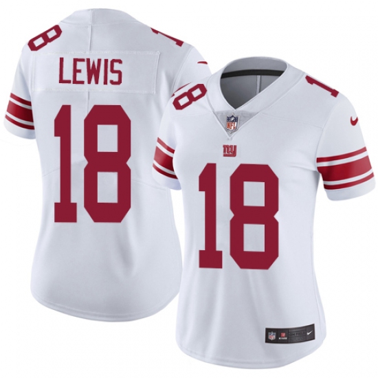 Women's Nike New York Giants #18 Roger Lewis White Vapor Untouchable Elite Player NFL Jersey - Ujersey