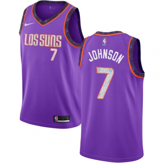 Men's Nike Phoenix Suns #7 Kevin Johnson Swingman Purple NBA Jersey - 2018 19 City Edition - Ujersey