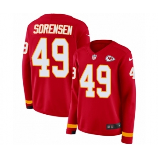 Women's Nike Kansas City Chiefs #49 Daniel Sorensen Limited Red Therma Long Sleeve NFL Jersey - Ujersey