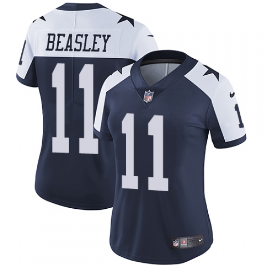 Women's Nike Dallas Cowboys #11 Cole Beasley Navy Blue Throwback Alternate Vapor Untouchable Limited Player NFL Jersey - Ujersey