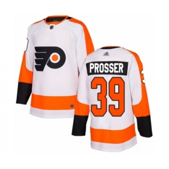 Men's Philadelphia Flyers #39 Nate Prosser Authentic White Away Hockey Jersey - Ujersey