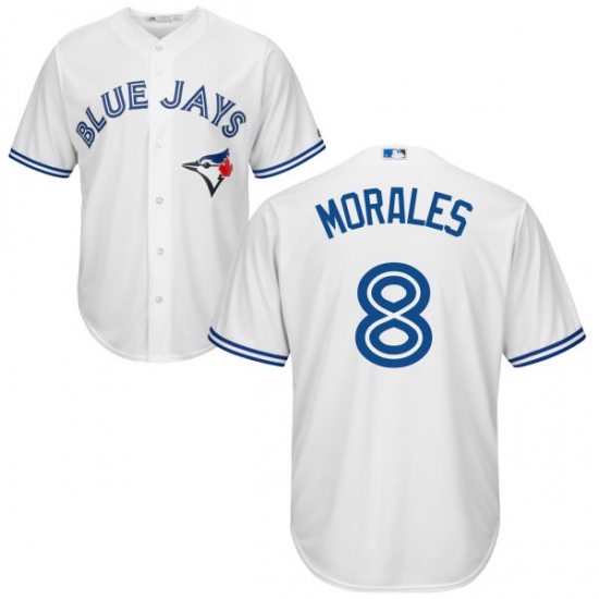 Youth Majestic Toronto Blue Jays #8 Kendrys Morales Authentic White Home MLB Jersey - Ujersey