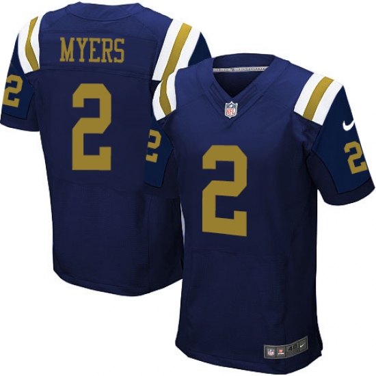 Men's Nike New York Jets #2 Jason Myers Elite Navy Blue Alternate NFL Jersey - Ujersey