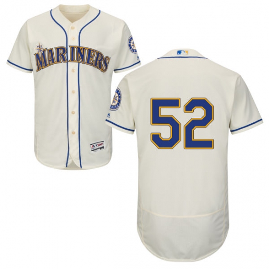 Men's Majestic Seattle Mariners #52 Carlos Ruiz Cream Flexbase Authentic Collection MLB Jersey - Ujersey