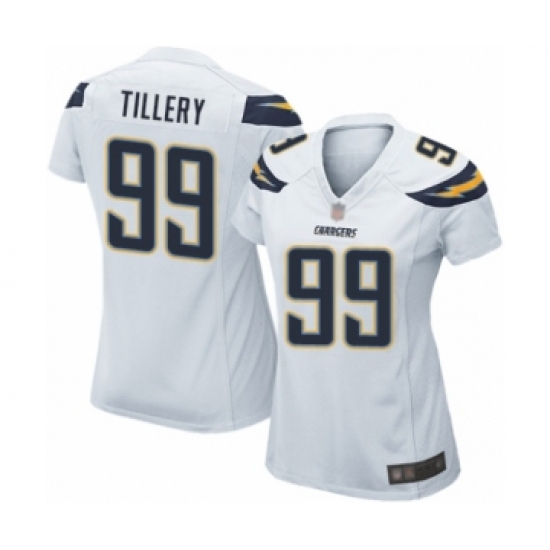 Women's Los Angeles Chargers #99 Jerry Tillery Game White Football Jersey - Ujersey