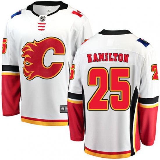 Youth Calgary Flames #25 Freddie Hamilton Fanatics Branded White Away Breakaway NHL Jersey - Ujersey