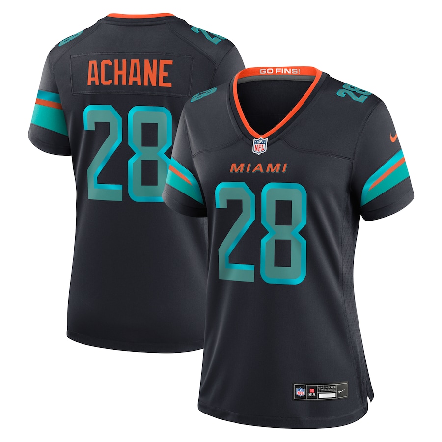 Women's Miami Dolphins De’Von Achane Nike Pitch Blue 2025 Rivalries Collection Game Jersey - Ujersey