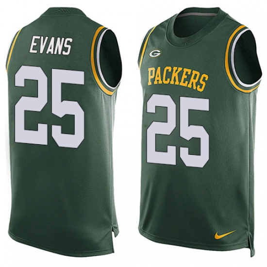 Men's Nike Green Bay Packers #25 Marwin Evans Limited Green Player Name & Number Tank Top NFL Jersey - Ujersey