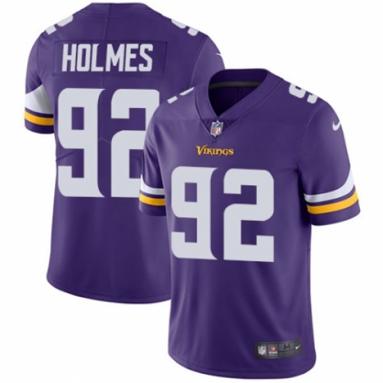 Youth Nike Minnesota Vikings #92 Jalyn Holmes Purple Team Color Vapor Untouchable Limited Player NFL Jersey - Ujersey