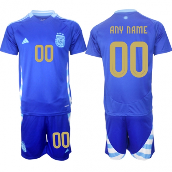 Men's Argentina Custom Blue 2024-25 Away SoccerJersey Suit - Ujersey