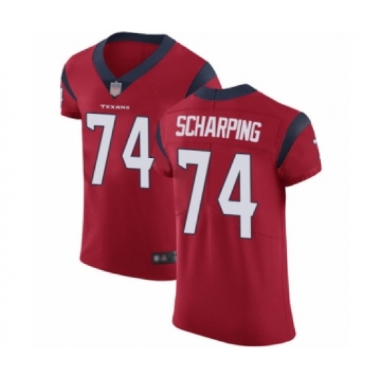Men's Houston Texans #74 Max Scharping Red Alternate Vapor Untouchable Elite Player Football Jersey - Ujersey