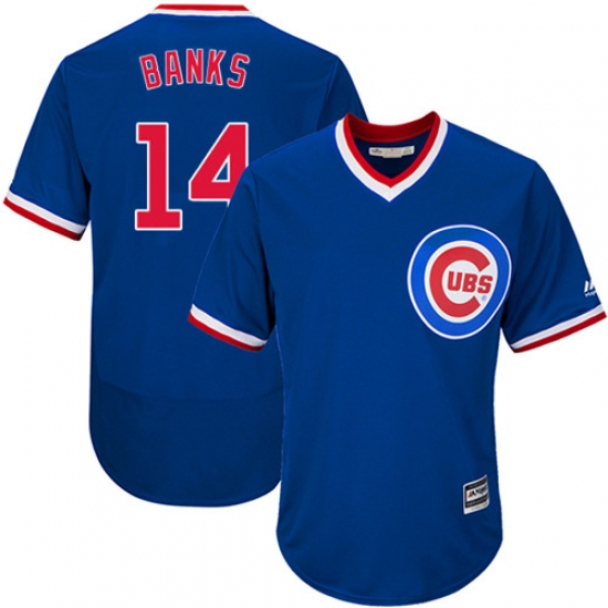 Men's Majestic Chicago Cubs #14 Ernie Banks Royal Blue Flexbase Authentic Collection Cooperstown MLB Jersey - Ujersey