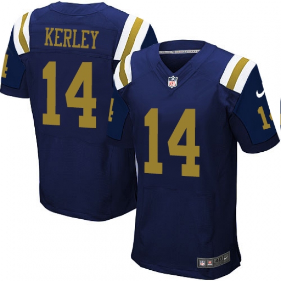Men's Nike New York Jets #14 Jeremy Kerley Elite Navy Blue Alternate NFL Jersey - Ujersey