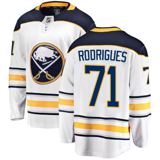 Men's Buffalo Sabres #71 Evan Rodrigues Fanatics Branded White Away Breakaway NHL Jersey - Ujersey