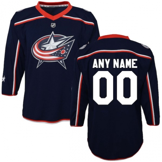 Women Columbus Blue Jackets Navy Home Replica Custom Jersey - Ujersey