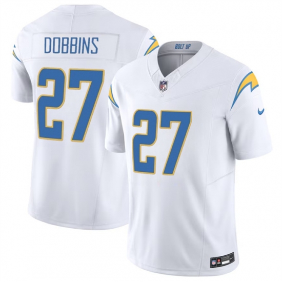 Men's Los Angeles Chargers #27 J.K. Dobbins White 2024 F.U.S.E Vapor Limited Stitched Football Jersey - Ujersey