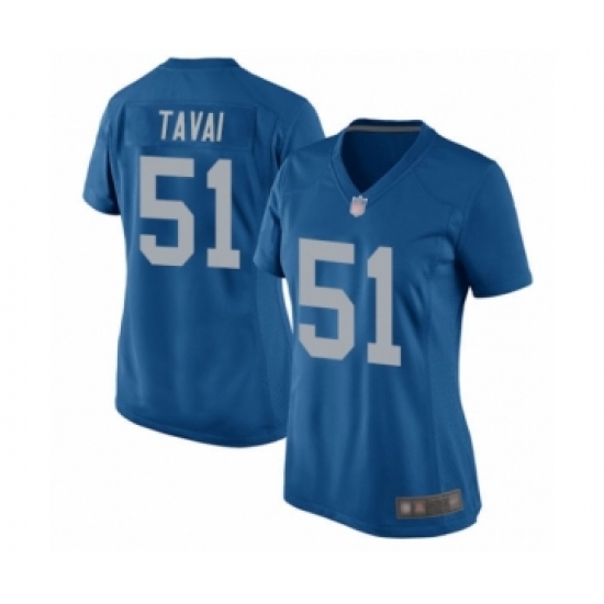 Women's Detroit Lions #51 Jahlani Tavai Game Blue Alternate Football Jersey - Ujersey
