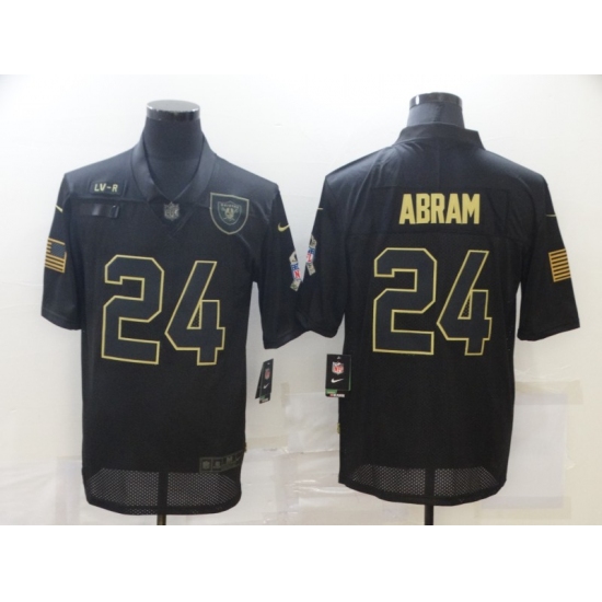 Men's Oakland Raiders #24 Johnathan Abram Black Nike 2020 Salute To Service Limited Jersey
