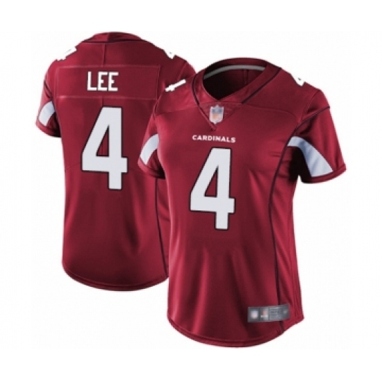 Women's Arizona Cardinals #4 Andy Lee Red Team Color Vapor Untouchable Limited Player Football Jersey - Ujersey