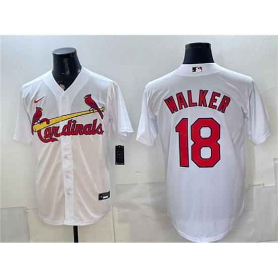 Men's St. Louis Cardinals #18 Jordan Walker White Home Stitched Baseball Jersey
