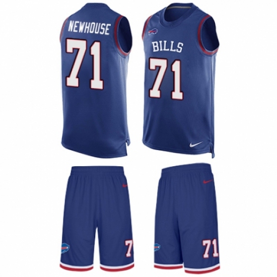 Men's Nike Buffalo Bills #71 Marshall Newhouse Limited Royal Blue Tank Top Suit NFL Jersey - Ujersey