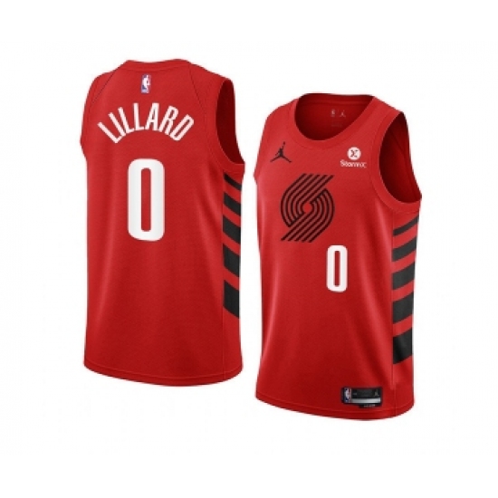 Men's Portland Trail Blazers #0 Damian Lillard 2022-23 Red Statement Edition Swingman Stitched Basketball Jersey - Ujersey