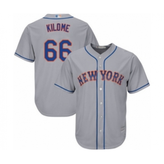 Youth New York Mets #66 Franklyn Kilome Authentic Grey Road Cool Base Baseball Player Jersey - Ujersey