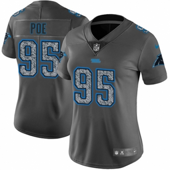Women's Nike Carolina Panthers #95 Dontari Poe Gray Static Vapor Untouchable Limited NFL Jersey - Ujersey