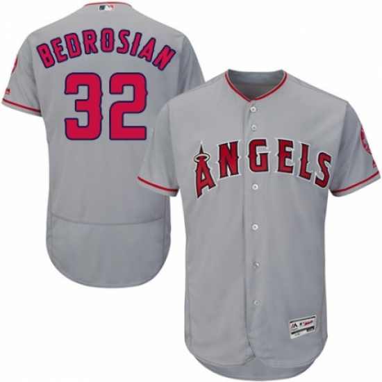 Men's Majestic Los Angeles Angels of Anaheim #32 Cam Bedrosian Grey Road Flex Base Authentic Collection MLB Jersey - Ujersey