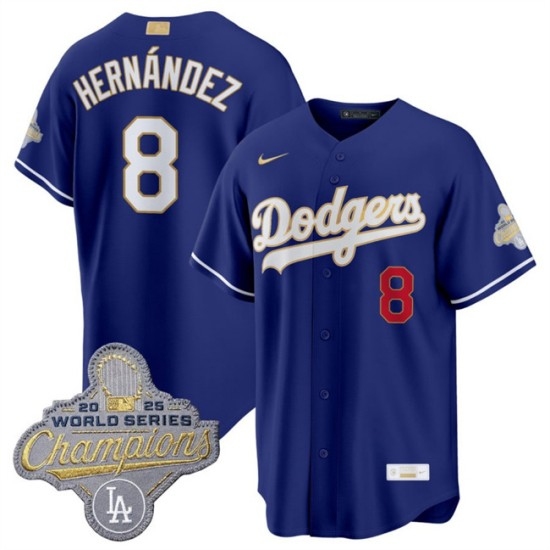 Men's Los Angeles Dodgers #8 Enrique Hernández Royal 2026 Alternate Gold Collection Stadium Stitched Baseball Jersey - Ujersey