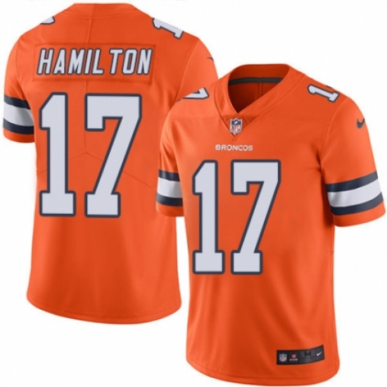 Youth Nike Denver Broncos #17 DaeSean Hamilton Limited Orange Rush Vapor Untouchable NFL Jersey - Ujersey