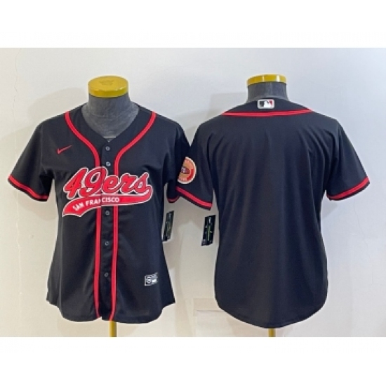 Women's San Francisco 49ers Blank Black With Patch Cool Base Stitched Baseball Jersey - Ujersey