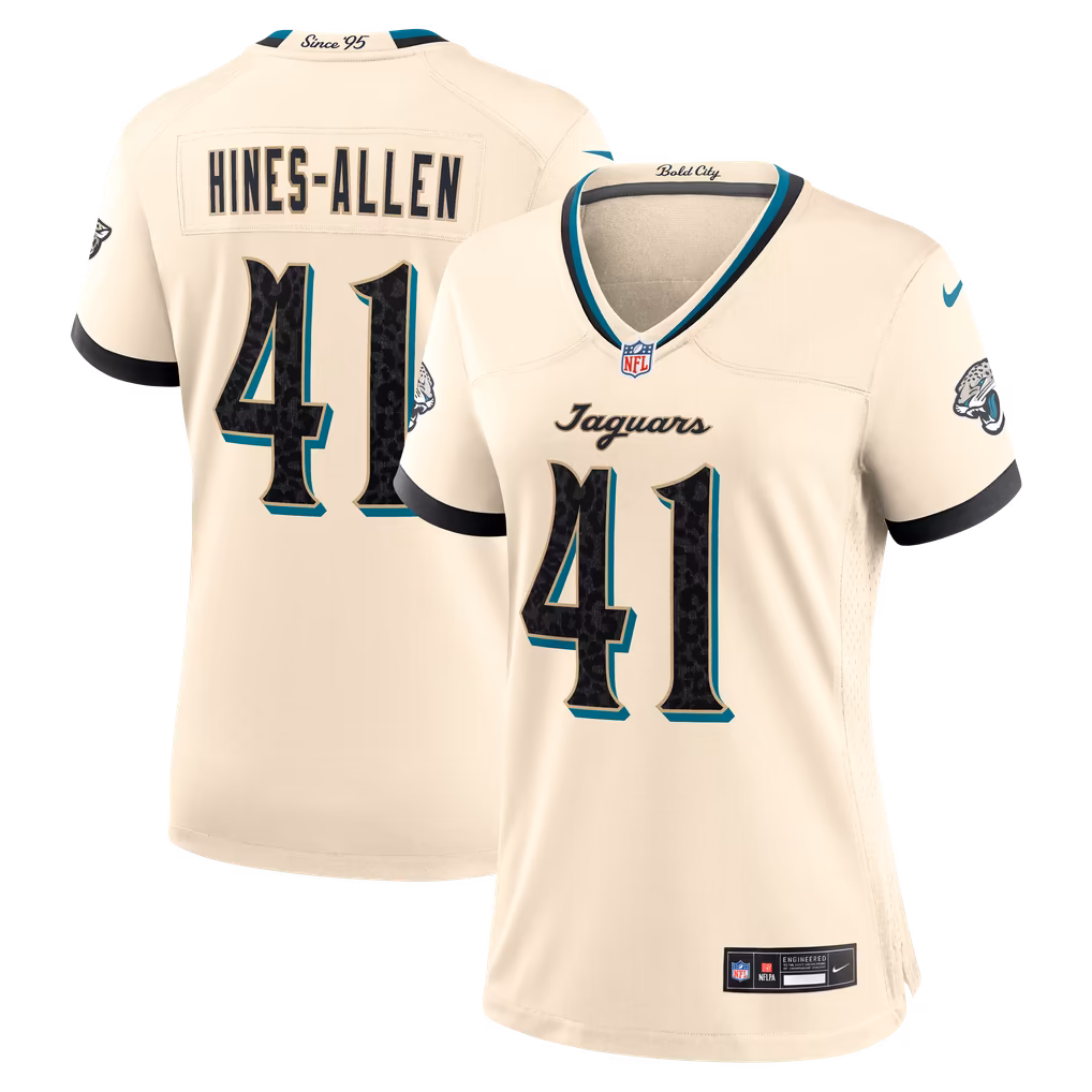 Women's Jacksonville Jaguars Josh Hines-Allen Nike Natural 2026 Rivalries Collection Game Jersey - U-jersey
