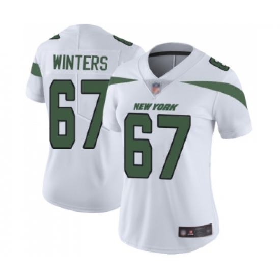 Women's New York Jets #67 Brian Winters White Vapor Untouchable Limited Player Football Jersey - Ujersey