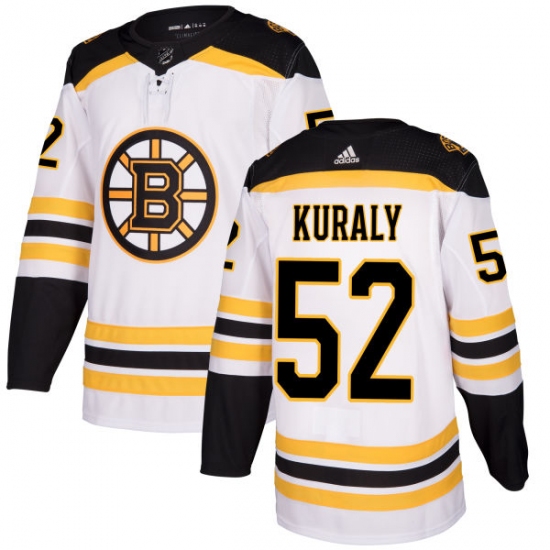 Women's Adidas Boston Bruins #52 Sean Kuraly Authentic White Away NHL Jersey - Ujersey