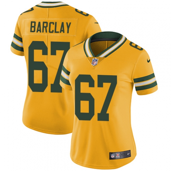 Women's Nike Green Bay Packers #67 Don Barclay Limited Gold Rush Vapor Untouchable NFL Jersey - Ujersey