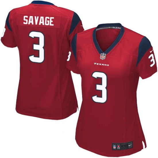 Women's Nike Houston Texans #3 Tom Savage Game Red Alternate NFL Jersey - Ujersey