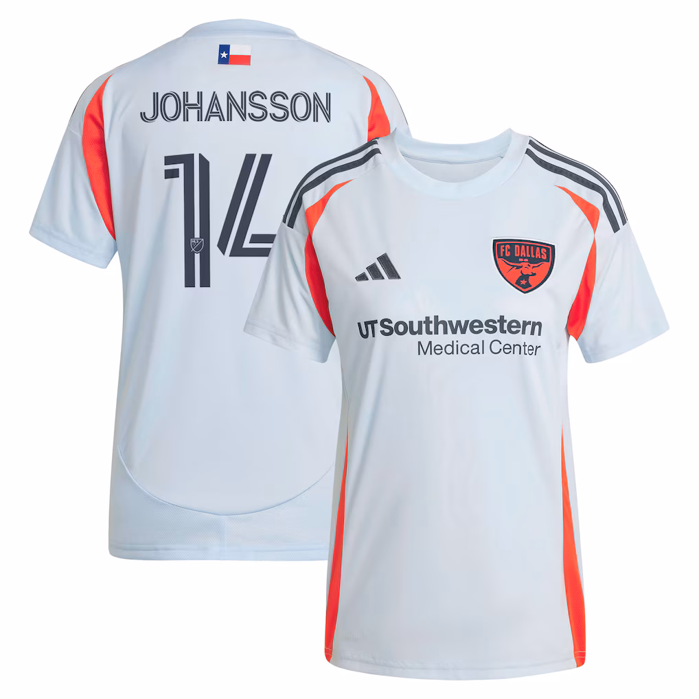 Women's FC Dallas Herman Johansson adidas Light Blue 2025 The Inferno Kit Replica Jersey - Ujersey NHL