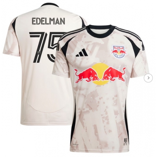 Men's New York Red Bulls Daniel Edelman adidas Tan 2025 Stone Kit Replica Player Jersey - Ujersey