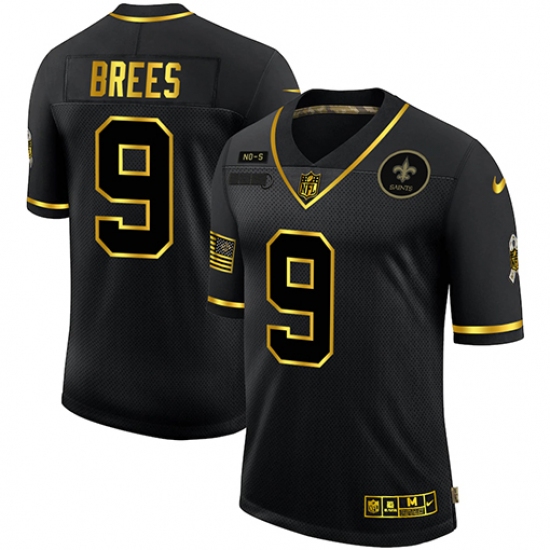 Men's New Orleans Saints #9 Drew Brees Olive Gold Nike 2020 Salute To Service Limited Jersey - Ujersey