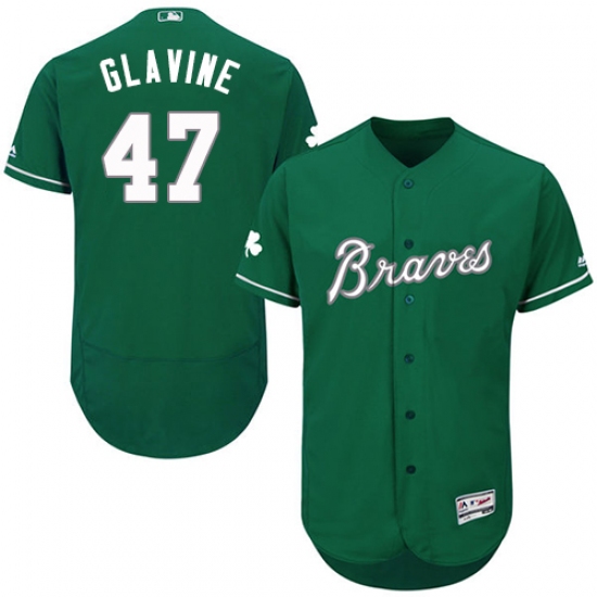 Men's Majestic Atlanta Braves #47 Tom Glavine Green Celtic Flexbase Authentic Collection MLB Jersey - Ujersey