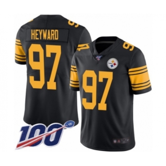 Youth Pittsburgh Steelers #97 Cameron Heyward Limited Black Rush Vapor Untouchable 100th Season Football Jersey - Ujersey