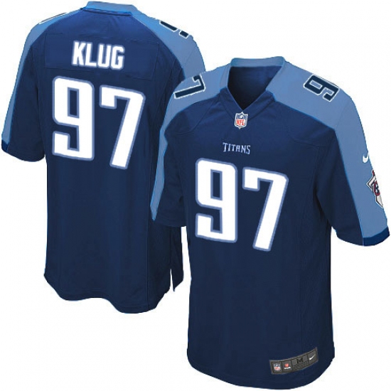 Men's Nike Tennessee Titans #97 Karl Klug Game Navy Blue Alternate NFL Jersey - Ujersey