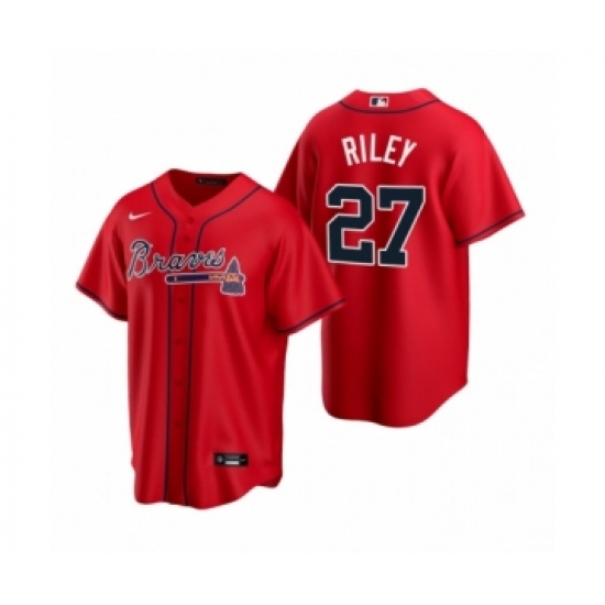 Women Atlanta Braves #27 Austin Riley Nike Red 2020 Replica Alternate Jersey - Ujersey