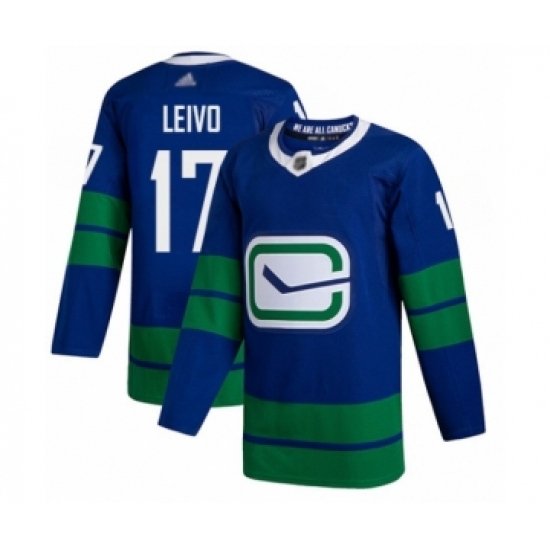 Men's Vancouver Canucks #17 Josh Leivo Authentic Royal Blue Alternate Hockey Jersey - Ujersey