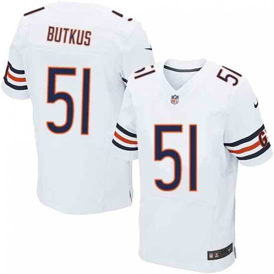 Men's Nike Chicago Bears #51 Dick Butkus Elite White NFL Jersey - Ujersey