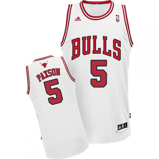 Men's Adidas Chicago Bulls #5 John Paxson Swingman White Home NBA Jersey - Ujersey