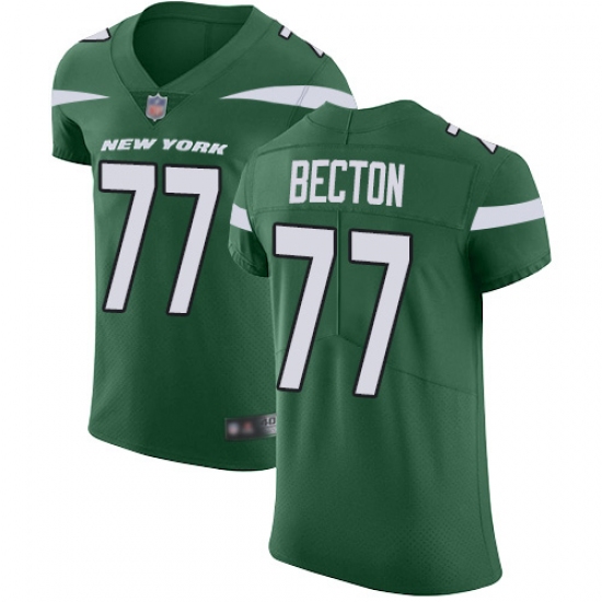 Men's New York Jets #77 Mekhi Becton Green Team Color Stitched Vapor Untouchable Elite Jersey - Ujersey