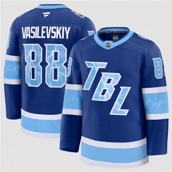 Men's Tampa Bay Lightning #88 Andrei Vasilevskiy Blue 2026 Stadium Series Stitched Jersey - Ujersey